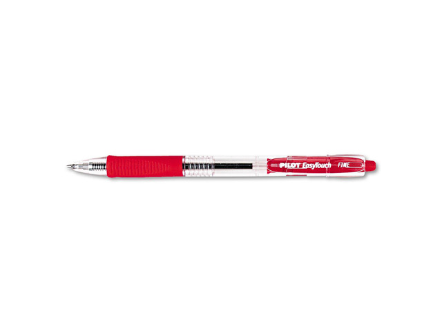 EasyTouch Refillable & Retractable Ballpoint Pens, Red Ink, 12-Pack