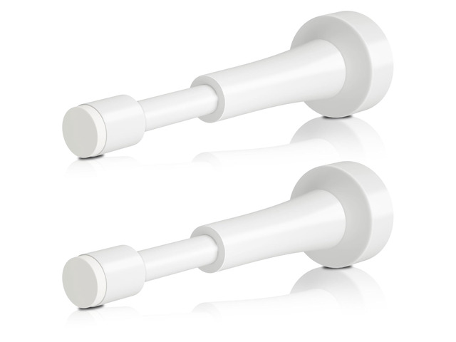 2PCS Spring Door Stoppers for Wall - 4.33 Inch Door Stop for Bottom of Door Aluminum Doorstop With Silicone Tip, Screw & Adhesive Installation,White