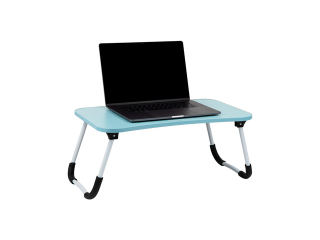 Lap Desk Laptop Stand, Bed Tray, Folding Legs, Couch Table, Portable, MDF, 23.25' L x 13.75' W x 10.5' H, Blue