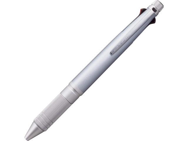 uni Jetstream 4 & 1 Metal Edition, 0.5mm Ballpoint Pen (Black, Red, Blue, Green) and 0.5mm Mechanical Pencil, Ice Silver (MSXE52000A05.81)