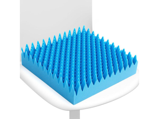 1 Pcs Egg Foam Pad,18 X 16 X 4 Inches Egg-Shaped,Blue Egg Seat Cushions Crate for Chairs, Convoluted Foam Relieves Pressure, Breathable Design, For...