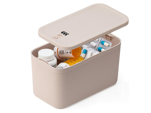 Lockable Storage Box,Medicine Lock Box Travel Case,Refrigerator Bin Container for Food,Medicines,Snacks,Locking Mobile Cell Phone Device...