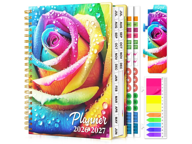 Academic Planner 2026-2027, 18 Months Daily Weekly Monthly Calendar Planner July 2026 - Dec 2027, 9' x 11.6' A4, Hardcover Agenda Organizer with...