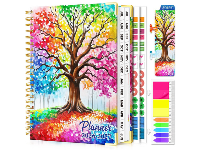 Academic Planner 2026-2027, 18 Months Daily Weekly Monthly Calendar Planner July 2026 - Dec 2027, 9' x 11.6' A4, Hardcover Agenda Organizer with...