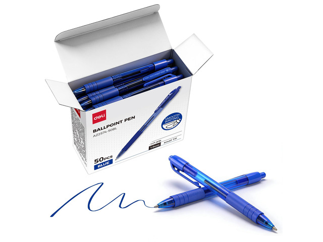 Pens Bulk,50 Pack Ballpoint Pens Blue Ink 1.0MM Medium Point Smooth Writing Retractable Pen with Soft Grip, No Bleed, Fast Dry for Office School...