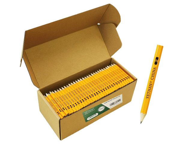 480 Count Golf Pencils, 3.5' Half Pencils Pre-Sharpened, Hexagon Mini Pencil Bulk, #2 HB For Casino, Church, Classroom, Back to School Supplies