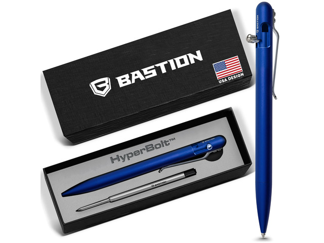 Bolt Action Pen, Aluminum Royal Blue Slim, HyperBolt EDC Pen, Refillable Metal Writing Pen, Premium Graduation Gift, Executive Pocket Pen
