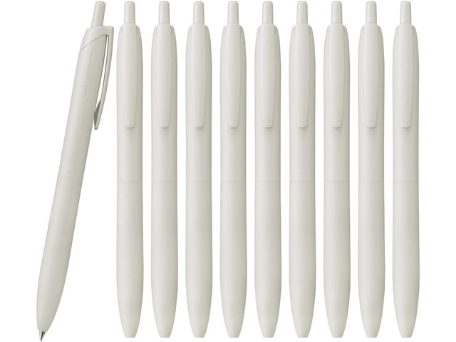 Uni Jetstream Single Ballpoint Pen, Equipped with 0.5mm Lite Touch Ink (Black), Shell White, SXNLS05.1, Set of 10