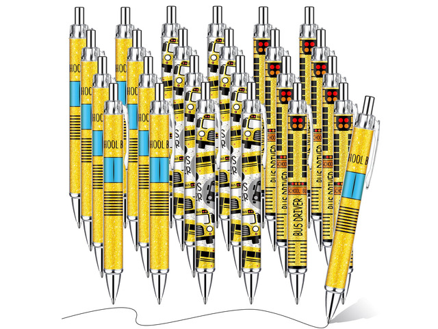 24 Pcs School Bus Driver Appreciation Gifts Bulk Bus Ballpoint Pens Back to School Thank You Gifts for Driver Birthday Retirement Appreciation...