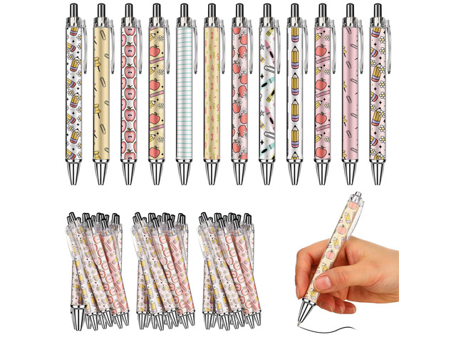 24 Pcs Teacher Pens Back to School Notebook Pencil Themed Gifts First Day of School Gift for Teacher Student Welcome Back to Classroom Preschool...