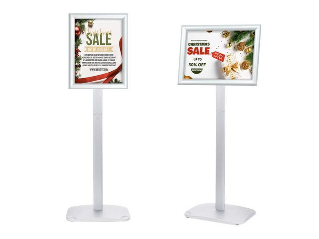 Heavy Duty Pedestal Sign Holder, 8.5 x 11' Floor Standing Sign Holder Adjustable Vertical & Horizontal Sign Stand for Display, Weighted Base for...