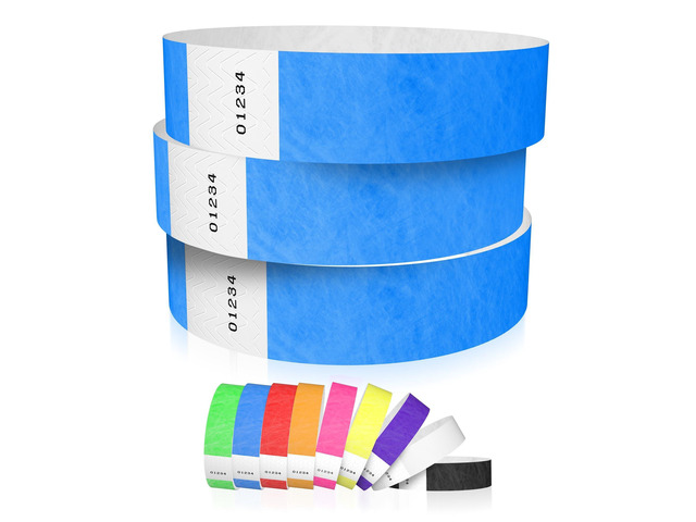 1,200 Neon Blue Tyvek Wristbands for Events - Tamper-Proof Design Comfortable Water/Tear-Resistant - USA Made Tyvek Wristband ID Bracelets for...