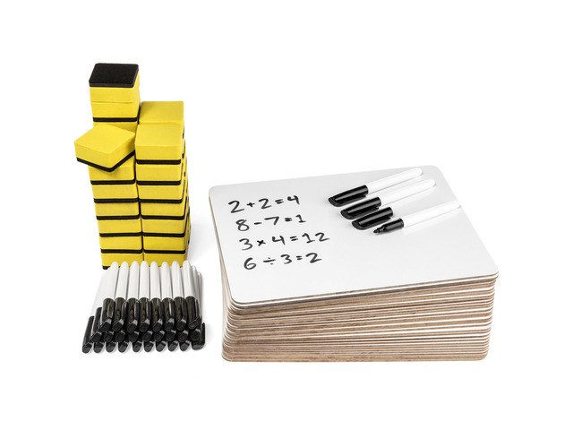 30 Mini Dry Erase Boards, 9 x 12, Markers and Erasers Single Sided Lapboards, Small Whiteboards, Includes 30 Markers and 30 Erasers, for Students,...