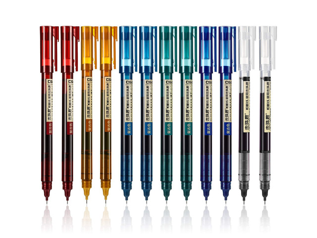 12 Pcs Rolling Ball Pen 0.5 mm Japanese Pen,Chic Colors Quick Dry Ink Gel Pens, Extra Fine Point, Liquid Ink for Smooth Writing, Back to School...