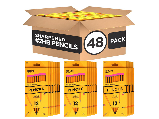 Sharpened Pencils #2 Bulk, Classroom Must Haves School Supplies, Number 2 Pencils Bulk Office Supplies, 12 Per Box (48 Boxes)