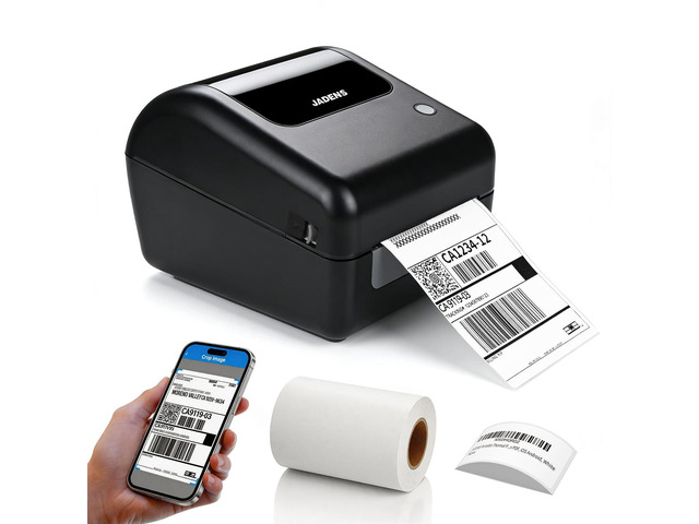 Bluetooth Thermal Shipping Label Printer with Built-in Label Bin, Wireless 4x6 Label Printer for iPhone, Android, Windows & Mac, Includes 50...
