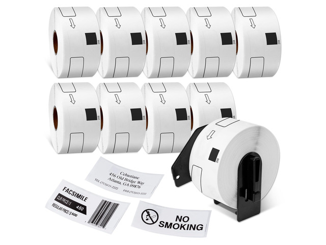 Compatible with Brother DK-1208 Die-Cut Large Address Label for QL Printer 1.4 in x 3.5 in(38 mm x 90 mm), 400 per Roll/ 4000 Labels for QL-800...