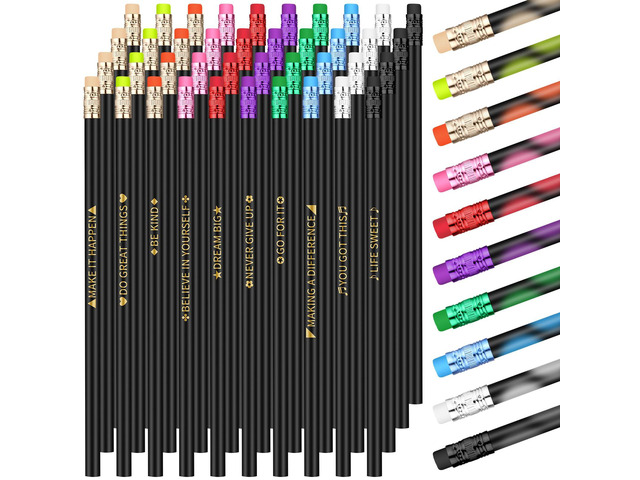 120pcs Color Changing Pencils for Back to School, Positive with Eraser Encourage Saying, Thermochromic Design, Fun for Kids Students Classroom,...