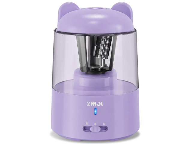 Rechargeable Electric Pencil Sharpener for Colored Pencils Purple Automatic Stop 3 Modes To Choose Quick Charge Classroom/Home use