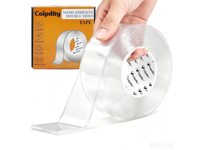 Double Sided Tape Heavy Duty for Wall Decor No Damage to Paint,Clear Removable Mounting Tape,Nano Two Sided Adhesive Tape,Picture Hanging Strips...