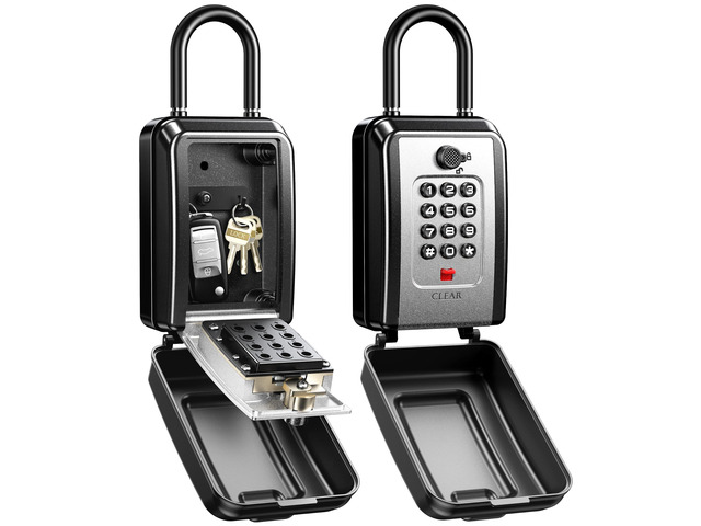Lock Box for Keys with Code, Portable Shackle Key Lock Box with Resettable Code, 12-Digit Combination Outdoor Lockbox, Large Capacity &...