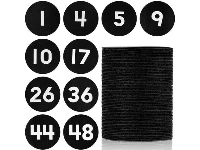 48 Pcs Carpet Marker Spots for classroom, Black, White Numbered 1-48 Line up Spots, 4 Inch Markers for Kids, Floor Numbers Rug Organization,Teacher...