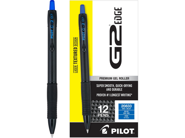 G2 Edge Blue Pens, 12ct box, Fine Point 0.7 mm