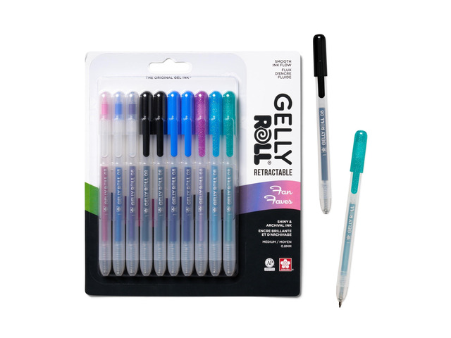 Gelly Roll Retractable Gel Pens Colored - Sparkle Color Set - Art Gifts, Holiday Gifts & DIY Projects - Medium Point - With Glitter, Metallic, Blue...