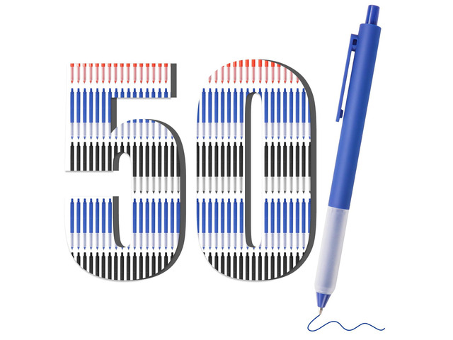 50 Pack 1.0mm Quick Dry Ballpoint Pens,20 Black 20 Blue 10 Red Ink Medium Point Pen Bulk, Smooth Writing, Fast Dry, No Bleed for Journaling Note...