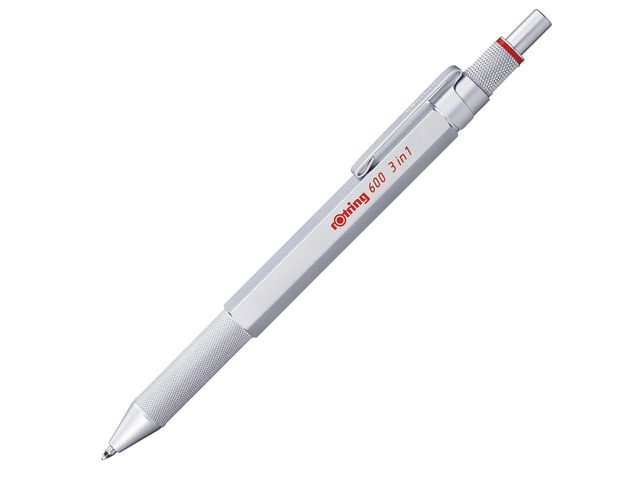 600 3-in-1 Multicolor Pen and Mechanical Pencil, Switches Between 2 Ballpoint Pen Fine Point Tips (Black and Red Ink) and 1 Mechanical Pencil Tip...
