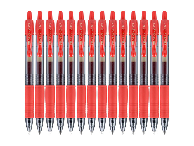 G2 Premium Rolling Ball Gel Pens, 0.7 mm, Red Ink Pens, 14-Pack