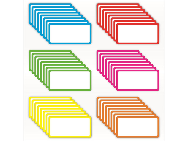 Magnetic Dry Erase Labels, 2' x 4', 48 Pack Blank with Color Borders, Reusable Magnetic Name Tags, For Home, Office, Classroom