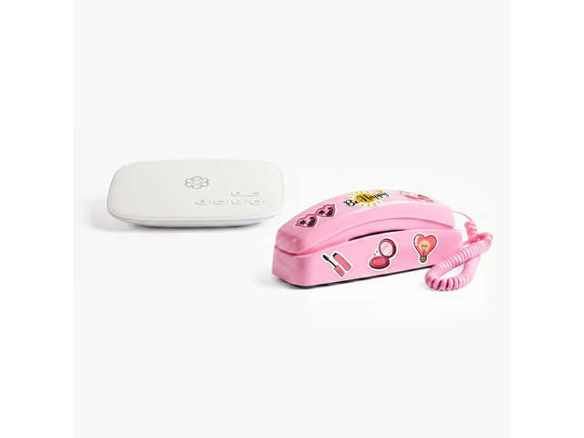 MyPhone by Landline Phone Service for Kids, Pink Phone Screen-free calling, Trusted Circle, Quiet Hours, Address-based 911