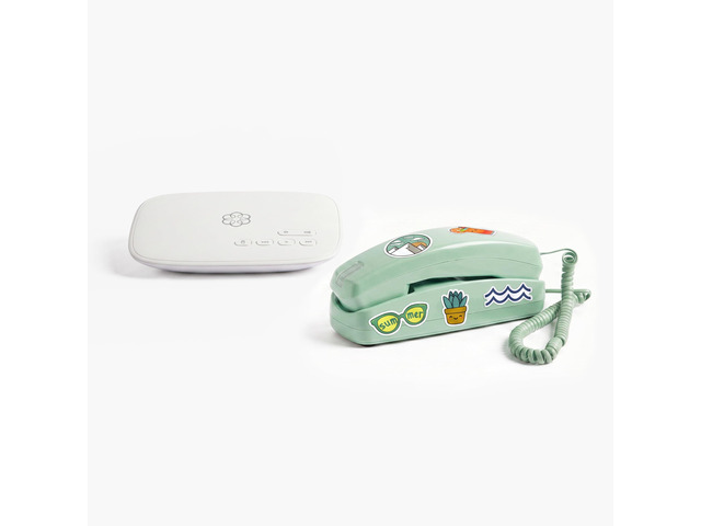 MyPhone by Landline Phone Service for Kids, Green Phone Screen-free calling, Trusted Circle, Quiet Hours, Address-based 911