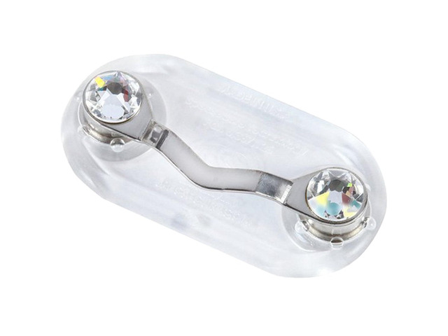 Magnetic Eyeglass Holder, Eyewear Accessory, Clip for Sunglasses, Safety Glasses, Glasses Holders for Women, USA Made (Stainless Steel + Crystals)