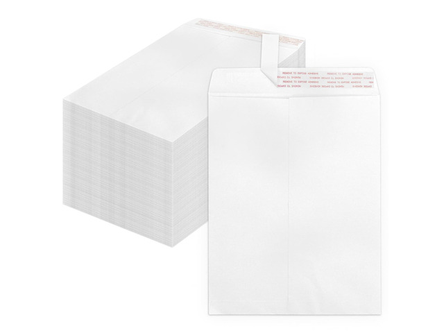 10x13 Manilla Envelopes Self Seal, 250 Pack 100 GSM, Large Catalog Envelopes, For Mailing, Organizing and Storage, White