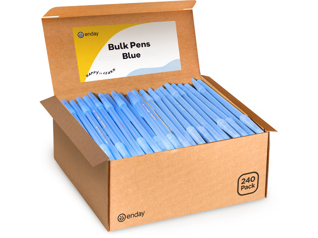 Blue Pens Ballpoint, Long Lasting Blue Ink Pens Bulk 240 Pack, Smooth and Consistent Writing Pens, Medium Point (1.0mm) Ball Point Pens Blue,...