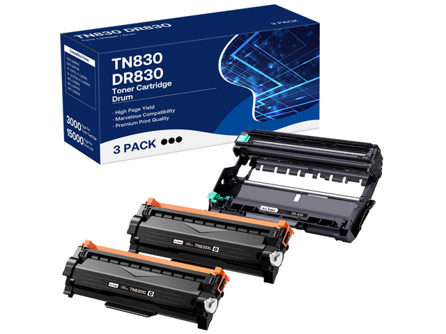 TN830XL Toner Cartridge and DR830 Drum Unit Replacement for Brother TN830XL DR-830 TN830 Work with HL-L2405W HL-L2400D HL-L2460DW HL-L2465DW...
