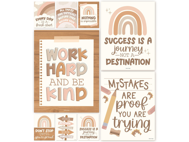 Motivational Poster for Classroom Decor Teacher Must Haves School Posters Boho Growth Mindset Posters, Inspirational Wall Decor Middle School,...