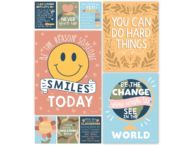 Motivational Poster for Classroom Decor Teacher Must Haves, Classroom Rules Retro Growth Mindset Posters, Inspirational Wall Decor Middle School,...