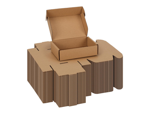 6x4x1.5 Small Shipping Boxes, 100 Pack Brown Kraft Folding Mailer Boxes, 3-Ply Corrugated Cardboard Mini Box Mailers for Small Business Packaging