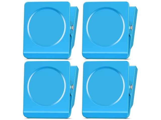 Blue Magnetic Clip, 4 Pack Magnet Clips for Whiteboard and Office Fridge Magnet Clips, 2.2 Inch Design, Whiteboard, Classroom, Photo Frames,...
