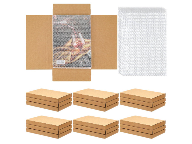 30 Pack Comic Book Mailers,Brown,7.8 X 11 X 1.97 Inch with 30 Bubble Bags, Easy Fold Shipping Boxes, Height Adjustable, for Mailing Comic Book...