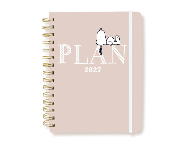 Peanuts 18 Month Planner, July 2026 Dec. 2027, Hardbound Spiral Planner with Monthly Tabs, Holidays & Reminder Stickers, 6 x 8