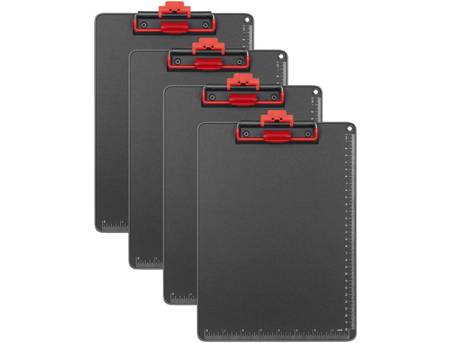 Clipboard with Pen Holder, Aluminum Frame & 2-in-1 Upgraded Clip, A4 Size 12.5 x 9 Inch, Heavy Duty Portable Writing Board with Anti-Slip Backing,...