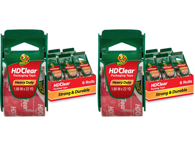 HD Clear Packing Tape with Dispensers - 6 Rolls of Strong Heavy Duty Packing Tape for Shipping and Moving,Boxes and Packaging - 1.88 in. x 22.2...