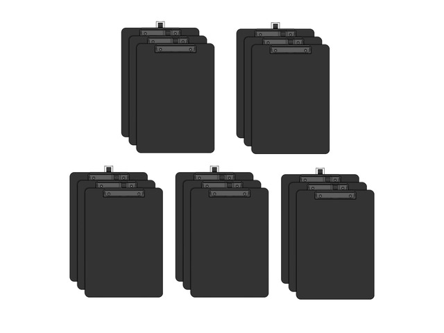 Black Clipboard with Pen Holder, 8.5 x 11 Clip Boards(15 Pack) Black Low Profile Clip, Letter Size for Classroom, Teacher, Students, School, Office...