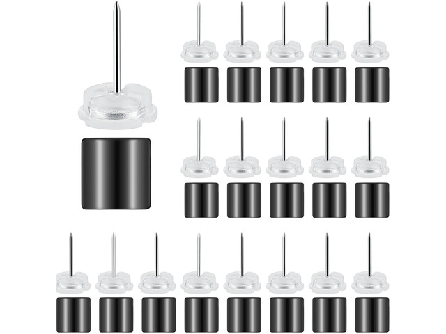 50 Sets Magnetic Thumbtacks Push Pins Poster Board,Black Poster Hanger Thumb Tacks for Wall School Supplies Classroom Decoration Bulletin Boards