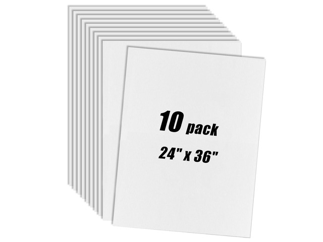 10 Pack Corrugated Plastic Board for Indoor and Outdoor Use, 4 Mm Thick Poster Board, 24x36 Inches, White Plastic Sheets, Waterproof Coroplast...