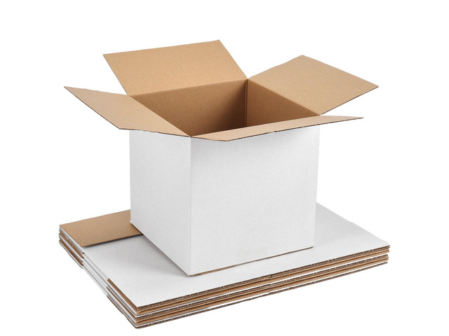 Small Shipping Boxes 8x8x8 Set of 6 White Corrugated Cardboard, Box for Packaging Small Business Mailing Moving Gifts Wrap, Easy Assemble